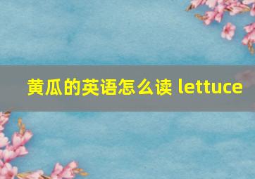 黄瓜的英语怎么读 lettuce